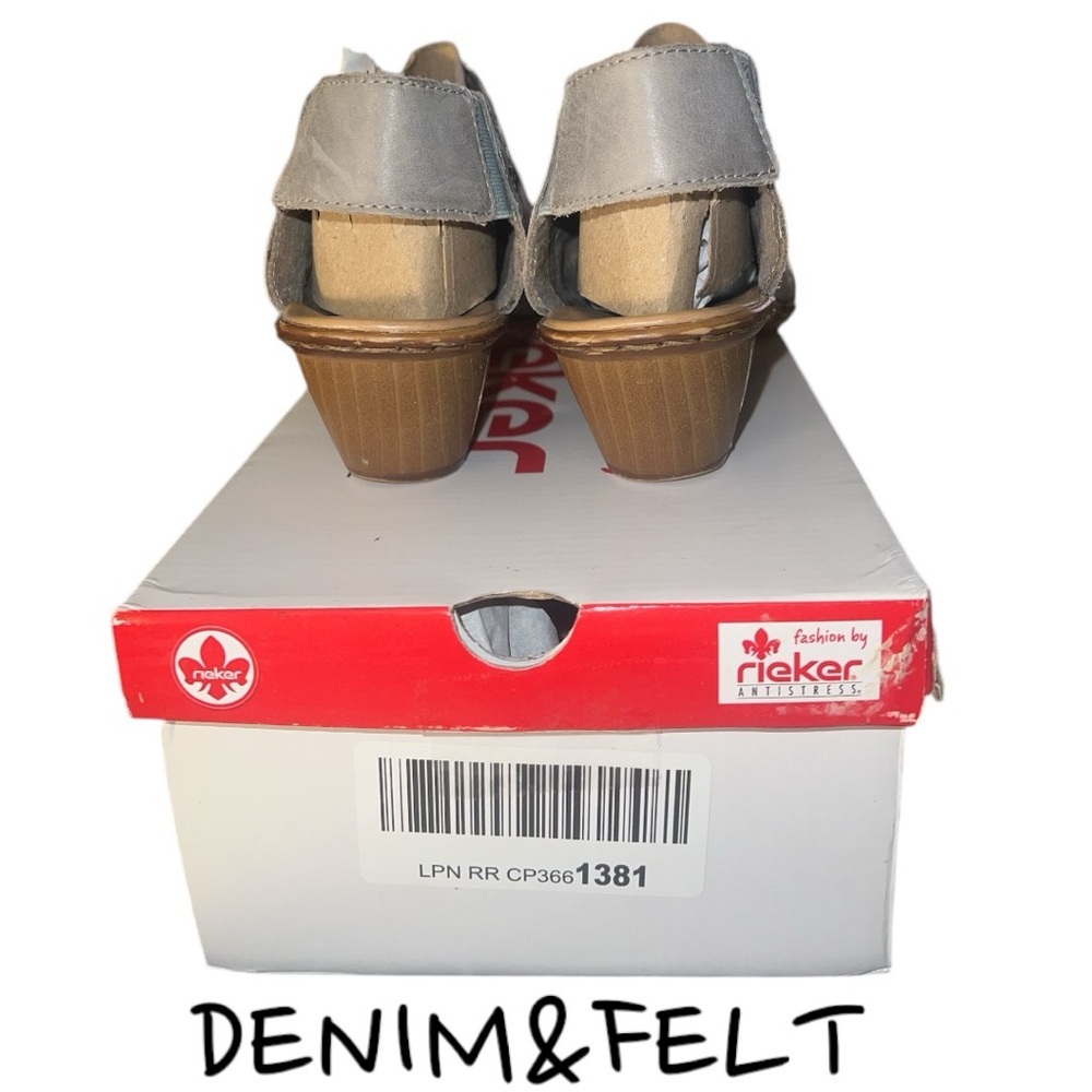 Rieker Antistress 46778 Sina Woven Leather Slingback Shootie/Shoe |Color: Grey🩶 - Picture 11 of 14